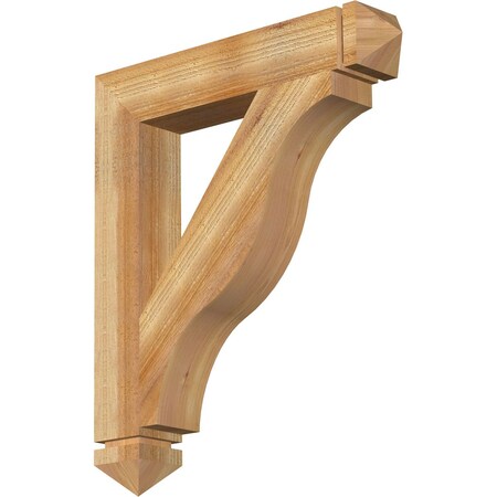 Ekena Millwork Funston Arts & Crafts Rough Sawn Bracket, Western Red Cedar, 4"W x 24"D x 28"H BKT04X24X28FST03RWR